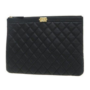 Chanel Boy Caviar Clutch Bag